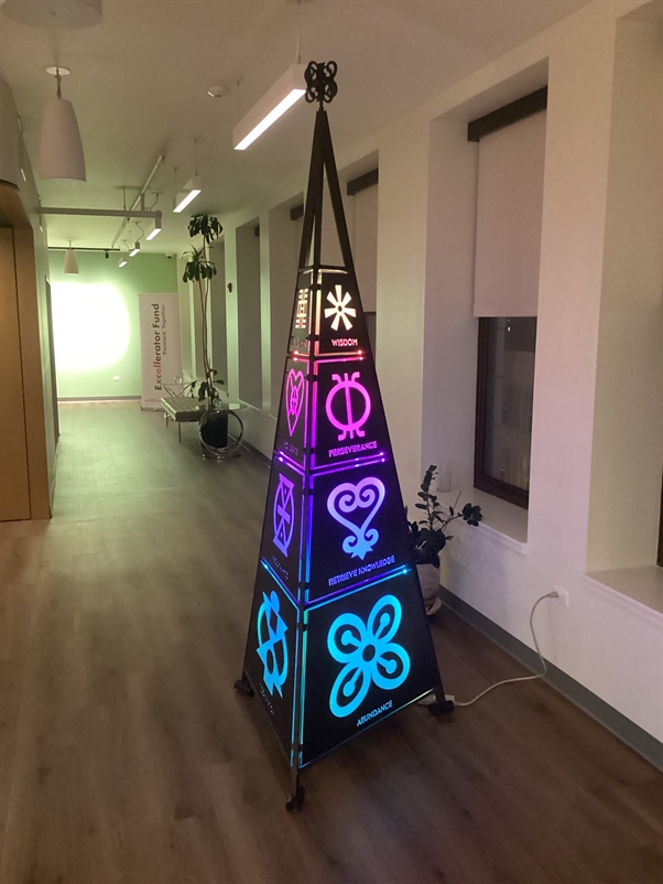 GAGDC Unveils a Stunning Adinkra Tower Sculpture at the AG Healthy Lifestyle Hub!