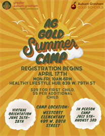Auburn Gresham GOLD Camp 2023 Registration is Open!