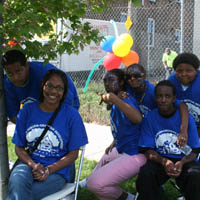 GADC student volunteers pose for a photo opportunity.