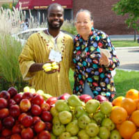 Oron's Fresh produce is displayed for festival-goers.